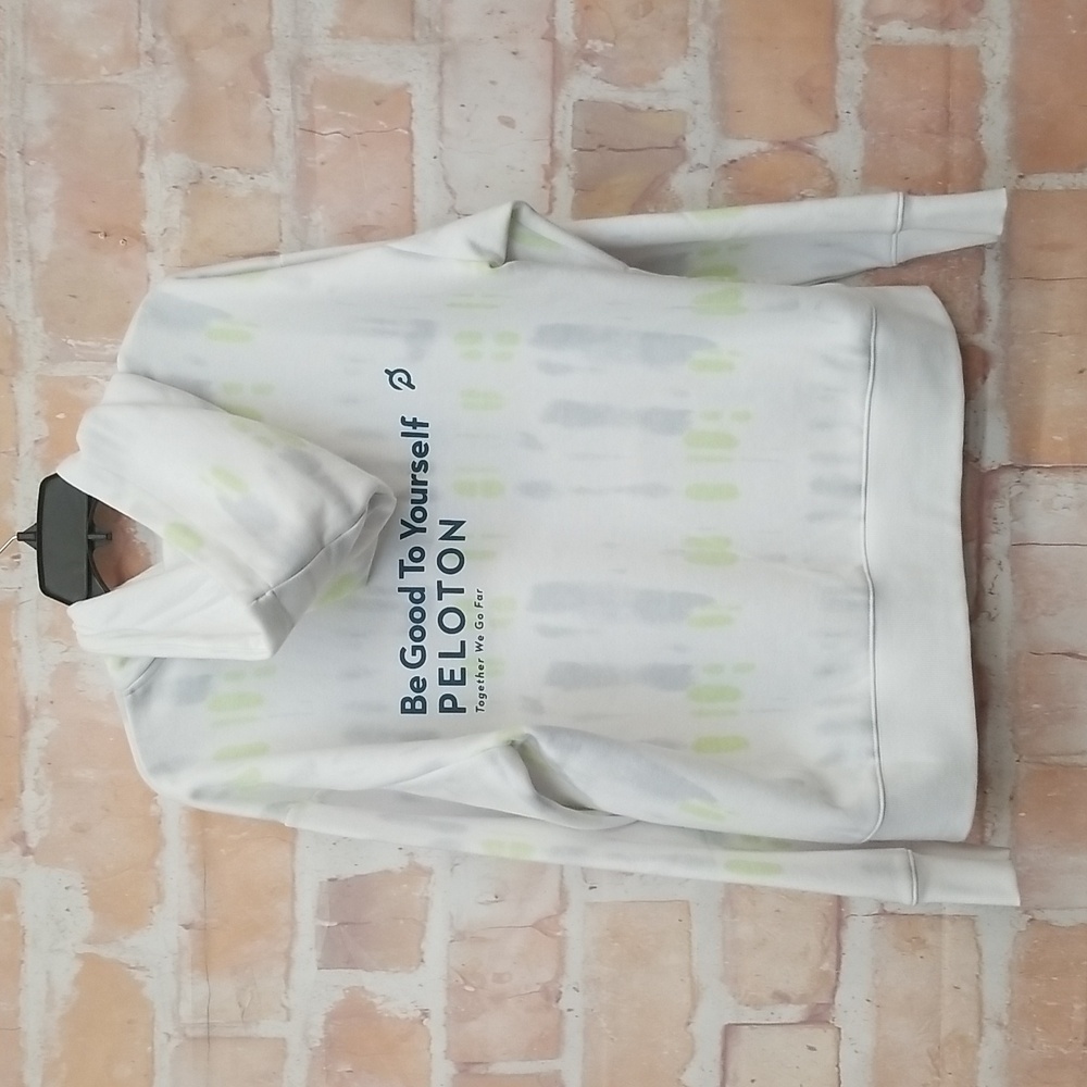 NWT Peloton Size M White Hoodie with Green Accents - Picture 5 of 8